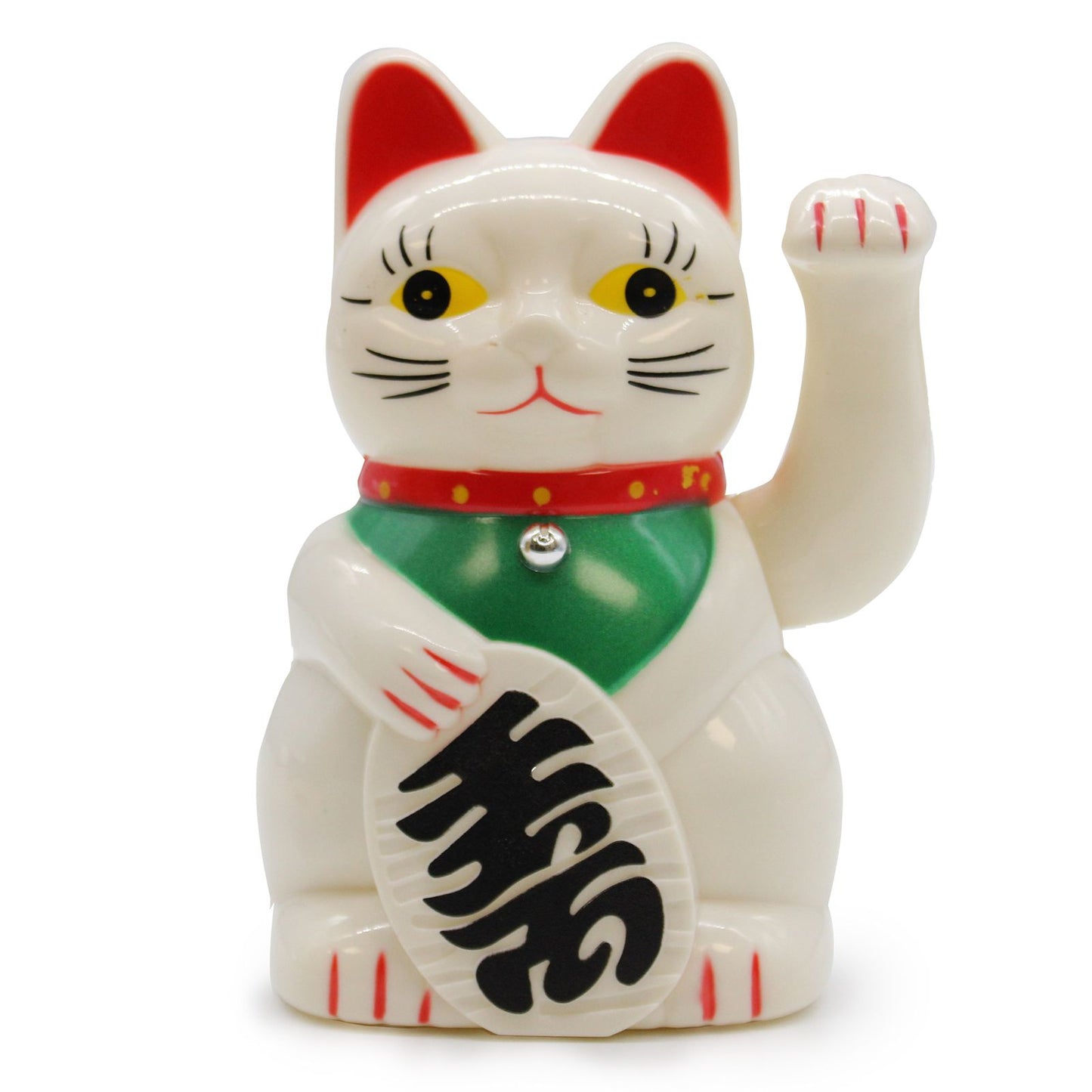 Weiße Maneki-Neko Figur 15 cm – Glücksbringer mit Wohlstandsgruß