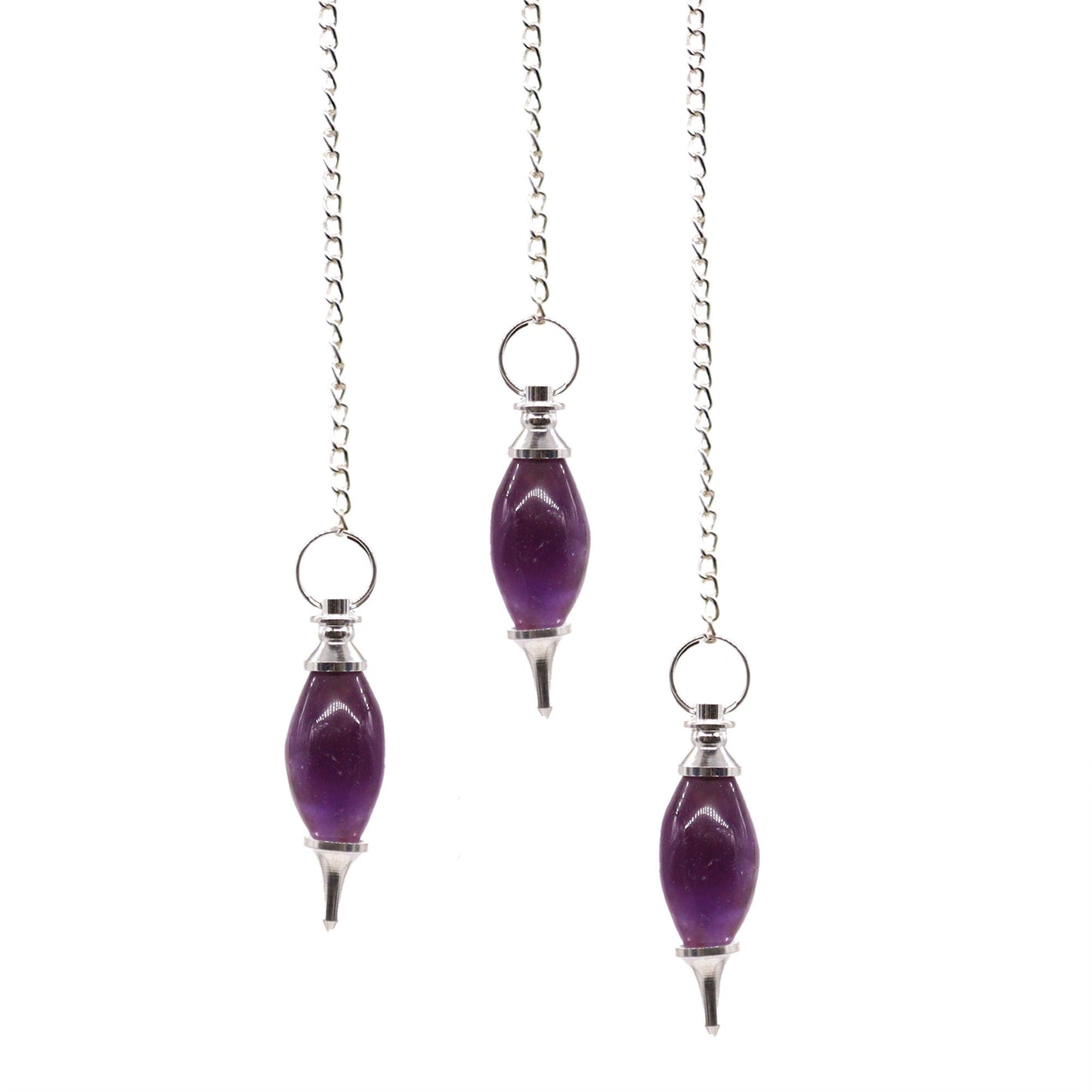 Handgefertigtes Amethyst-Pendel in Lingam-Form – Für Energiearbeit & Meditation