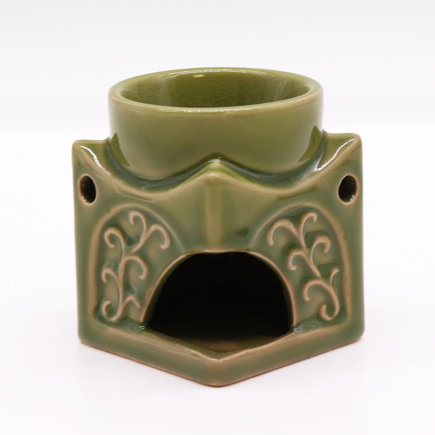 Buddha Duftlampe Quadrat - Zarte Jade Keramik