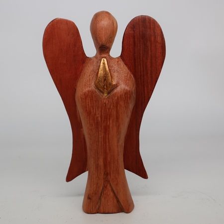 Hati-Hati Freundschaftsengel – Handgeschnitztes Unikat aus Suarholz, 15 cm