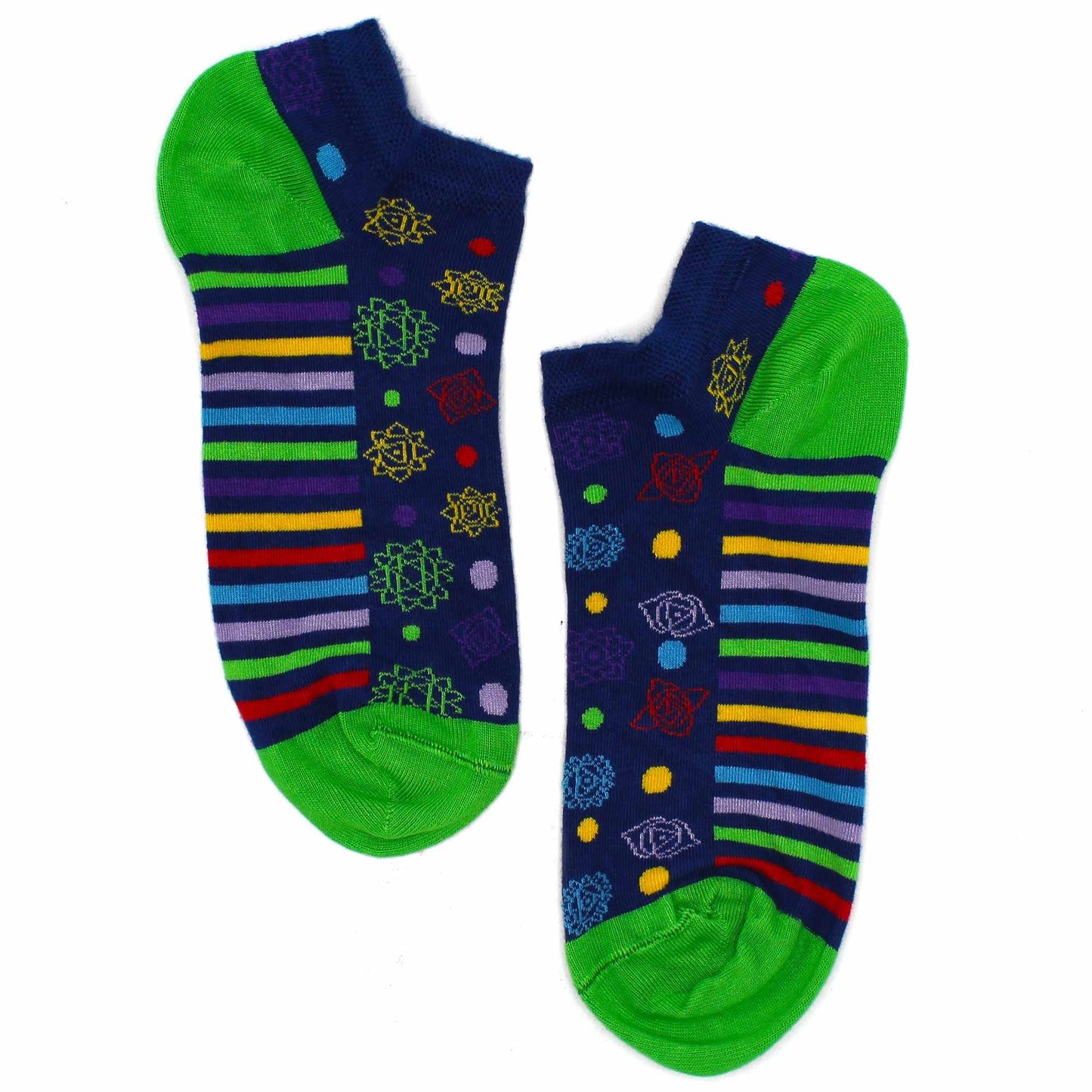 Bambus Sneakersocken mit 7 Chakra Design – Größe 41-46