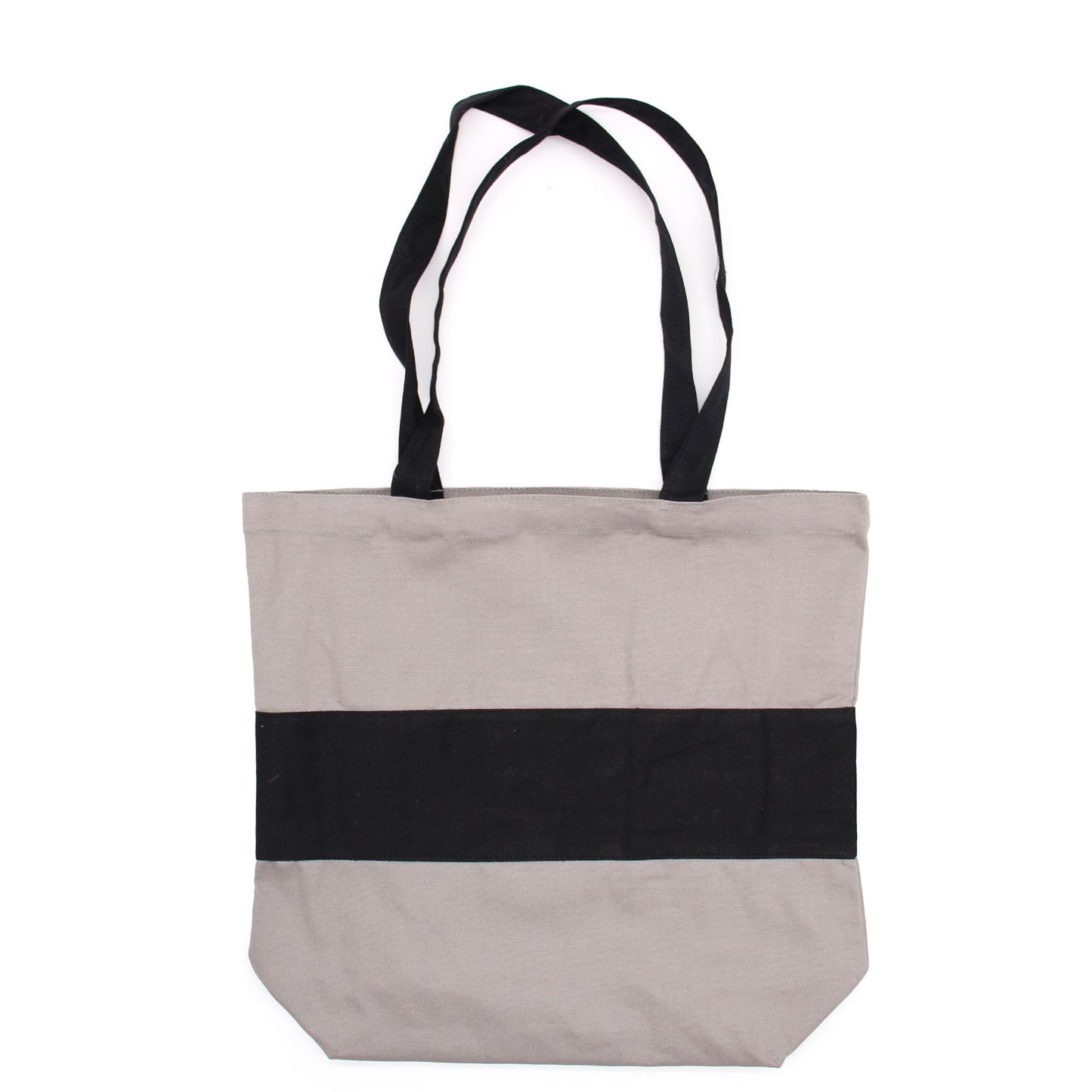 Baumwolltasche Grau-Schwarz | 38x42x12cm | Robuster 10oz Canvas