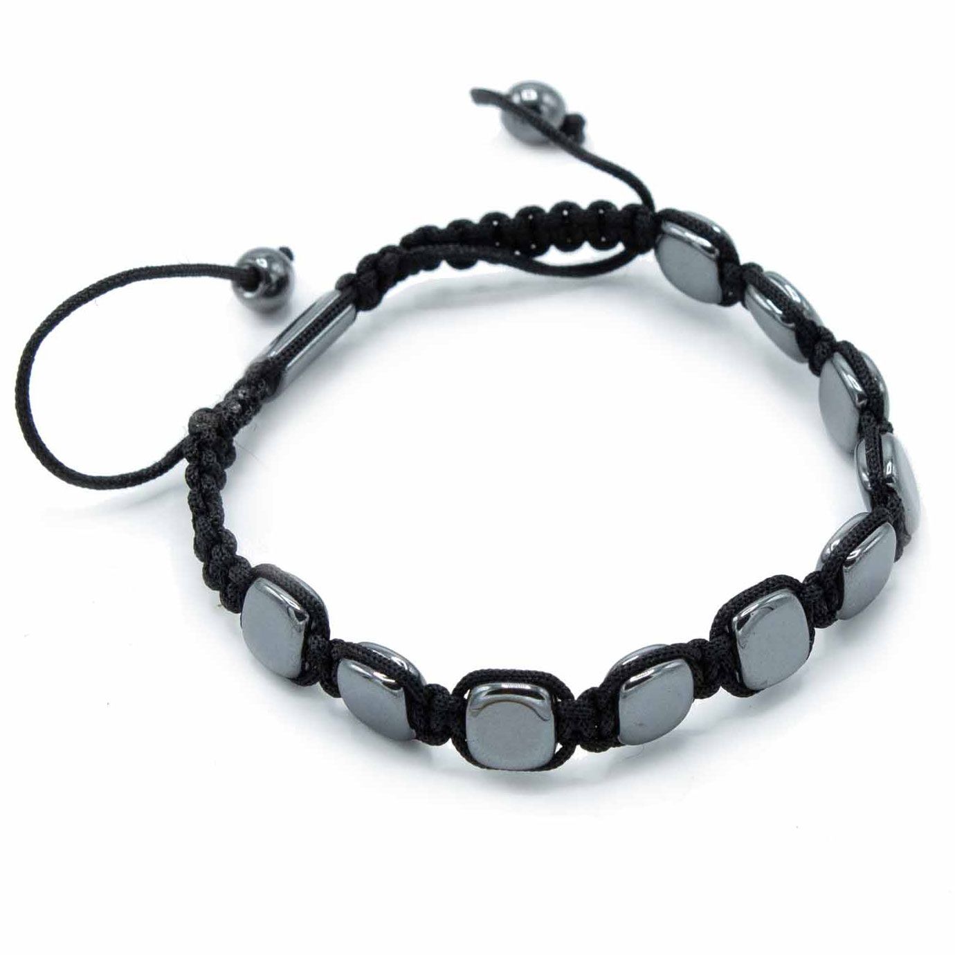 Shamballa Armband aus magnetischem Hämatit mit Rundperlen