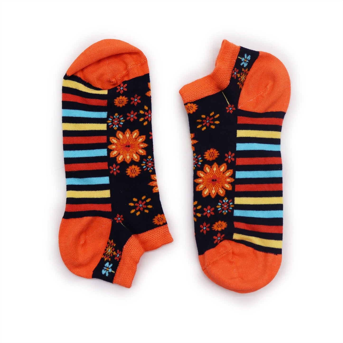 Sneakersocken mit Mandala-Blumen in Gr. 36-40 – aus weichem Bambus