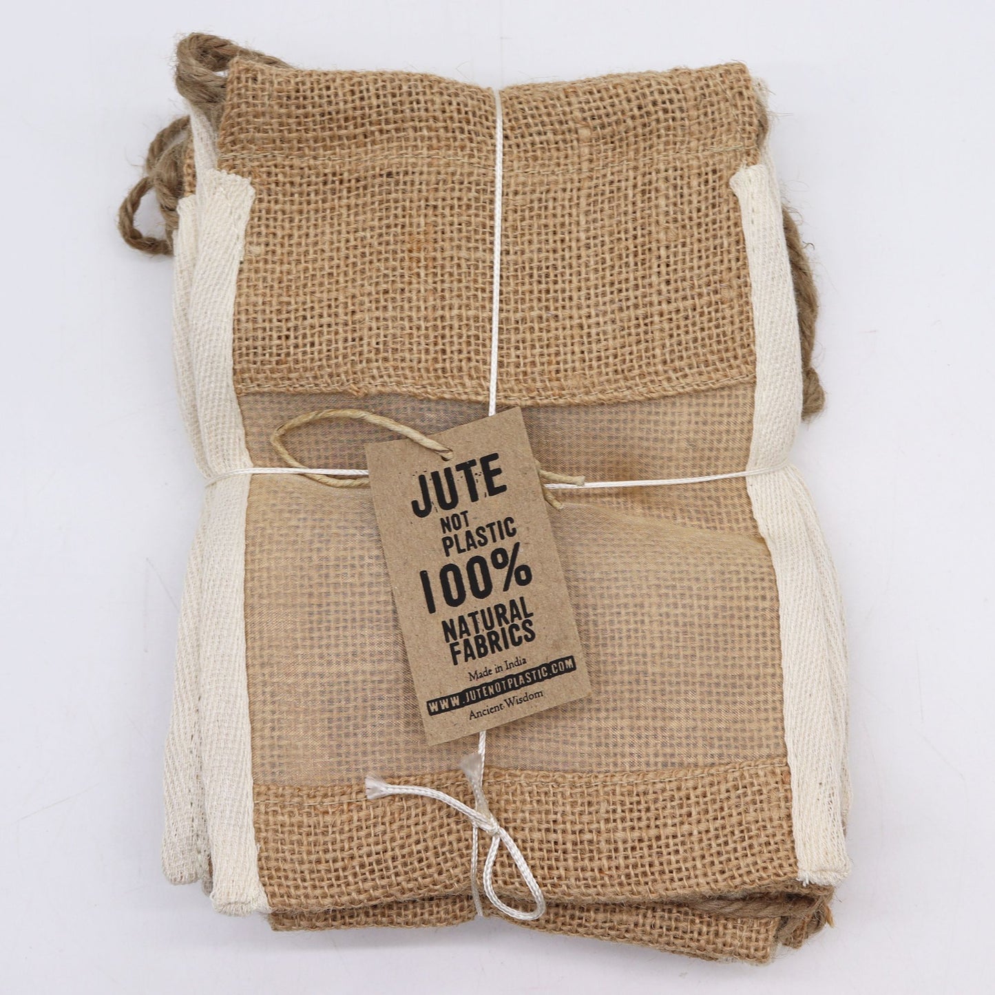 Sichtfensterbeutel aus med washed Jute - 21x15cm - Nachhaltige Geschenkverpackung