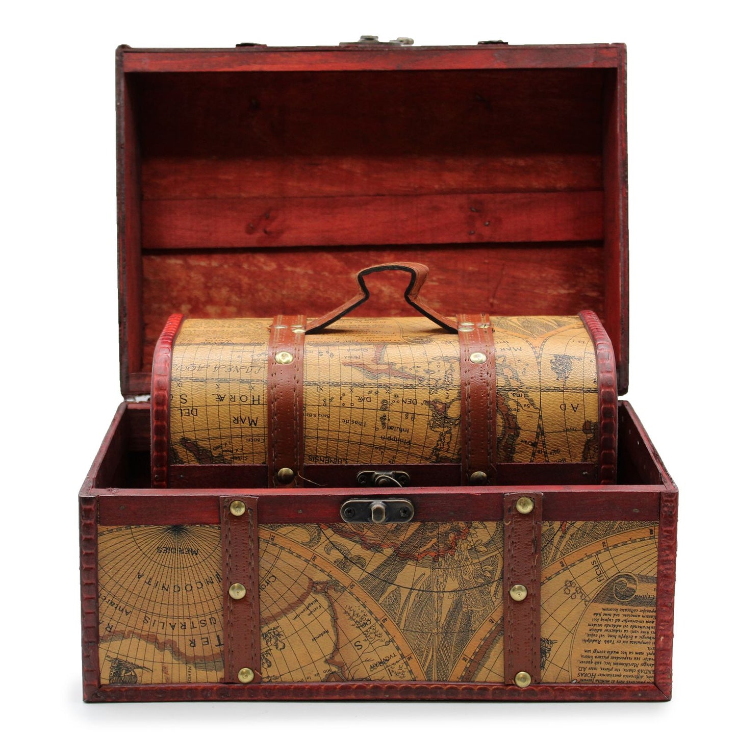 Set mit 3 Vintage-Schatullen im Kolonialstil - Antik-Optik