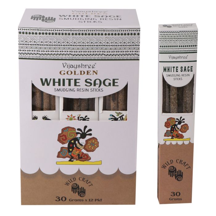 Goldener Weißer Salbei Räucherstäbchen - 6 Stück, 30g