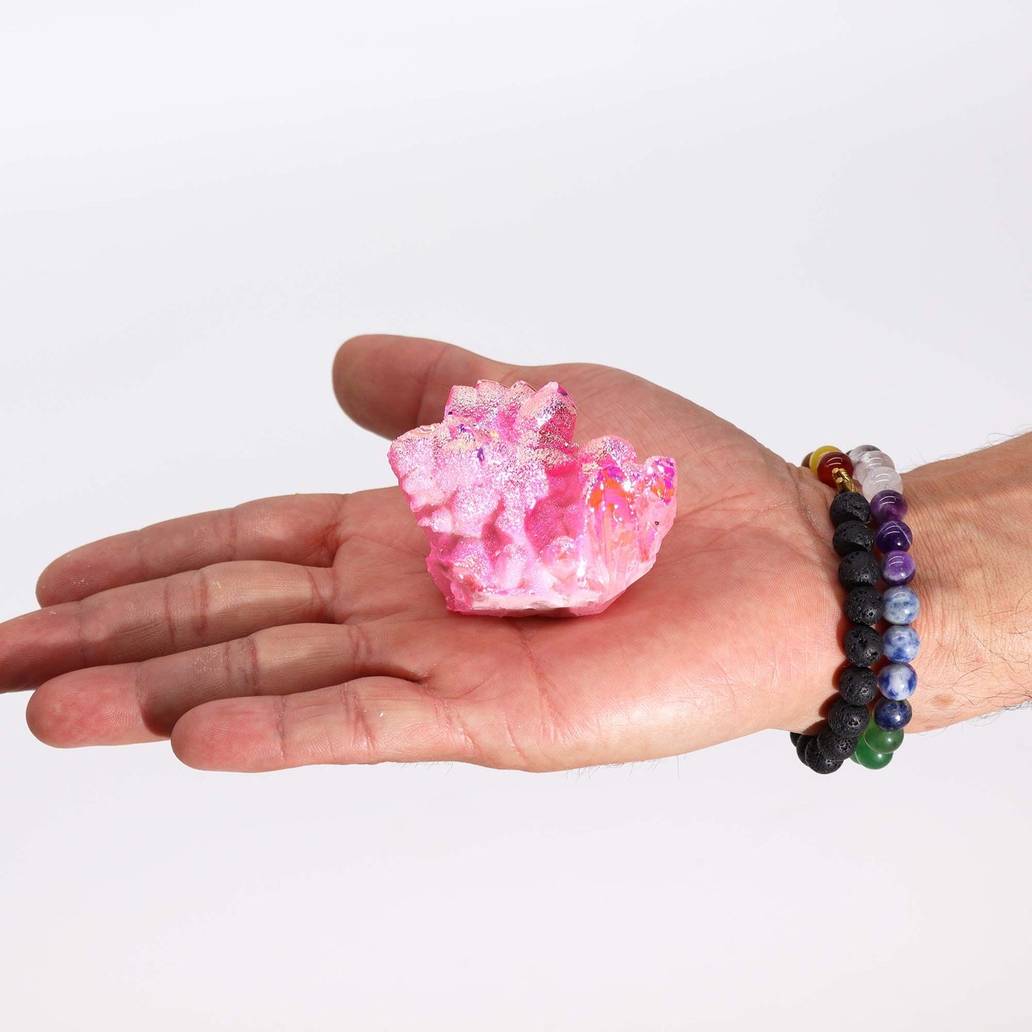 Aura Rose Halo Quarz-Cluster – Einzigartiges Kunstwerk für Zuhause (7-10 cm)