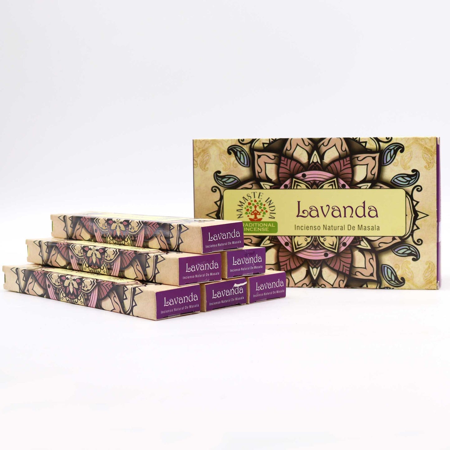 Namaste Mandala Masala Räucherstäbchen - Beruhigender Lavendel (12 Stück)