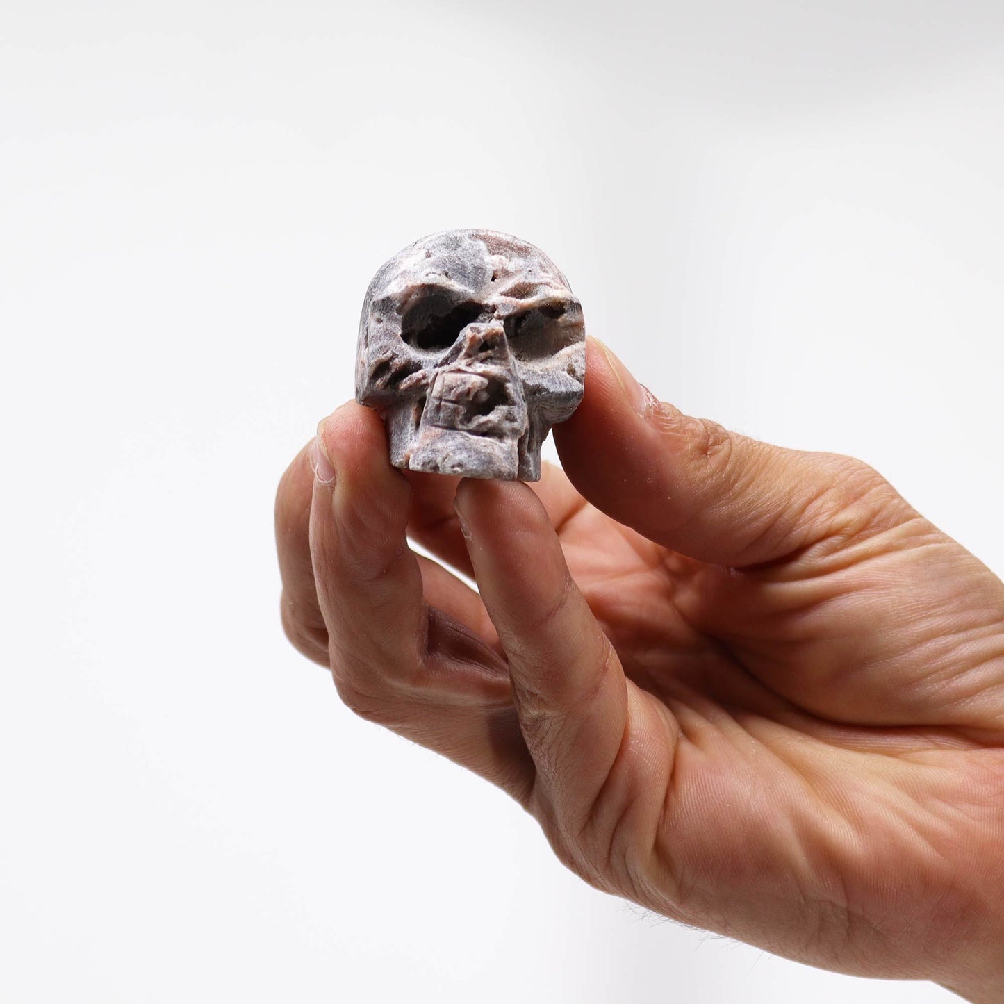 Handgeschnitzter Kalzit-Geoden-Schädel – Einzigartiges Naturkunstwerk (ca. 4,5 cm)