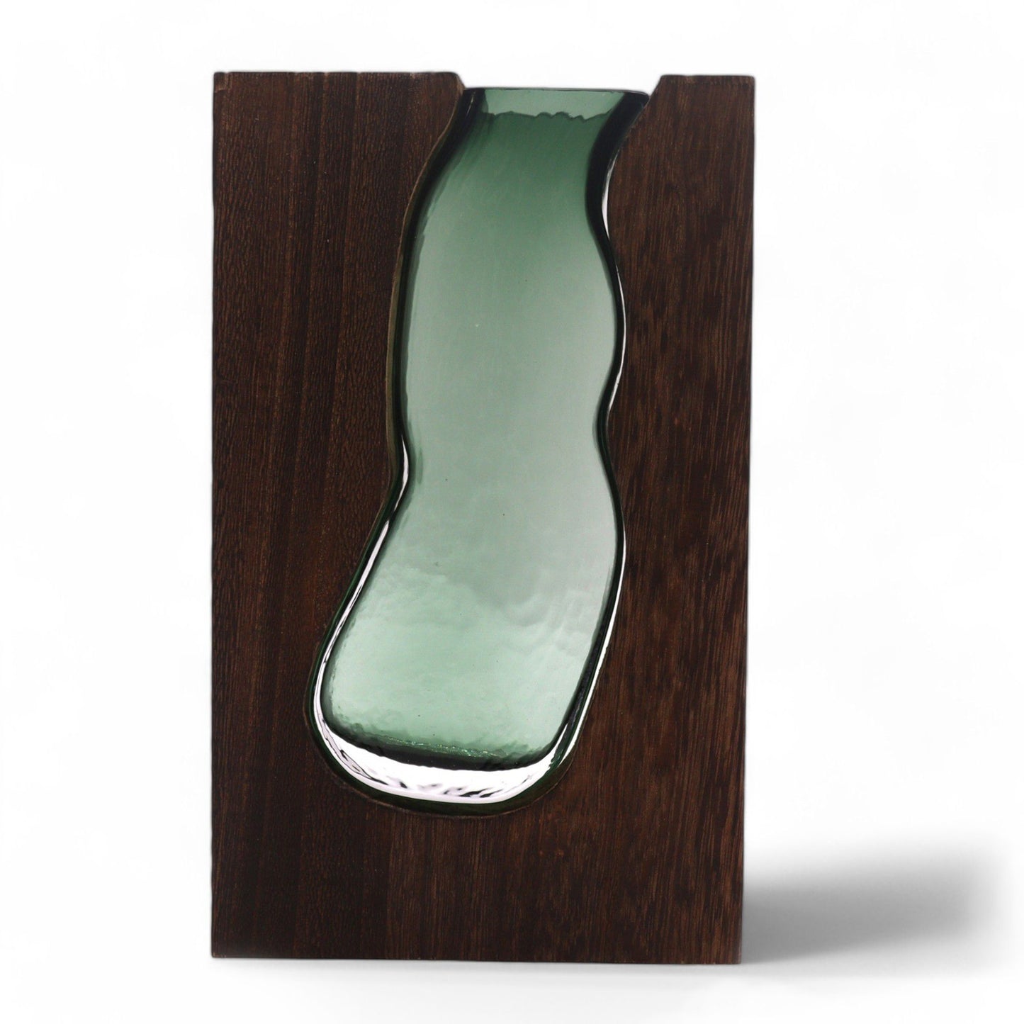 Glas-Terrarium mit Edelholz-Sockel – Elegante Vase für Pflanzen und Deko (23 cm)