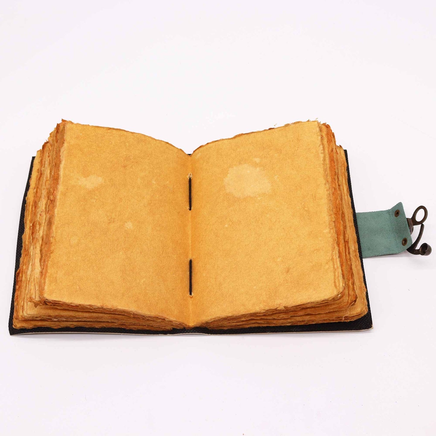 Handgefertigtes Notizbuch mit Chakren-Design aus Leder, 12,5x17,5 cm