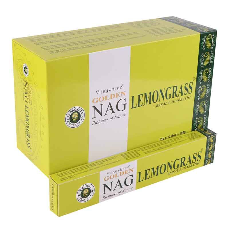 Golden Nag Räucherstäbchen Zitronengras – 15 Stück im Set