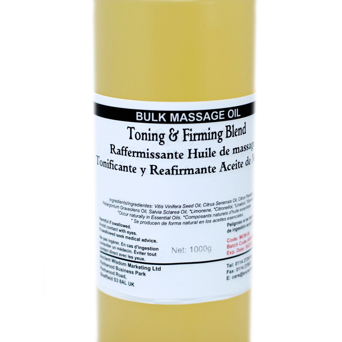 Massageöl zur Hautstraffung & Festigung – 1kg Vorratsflasche