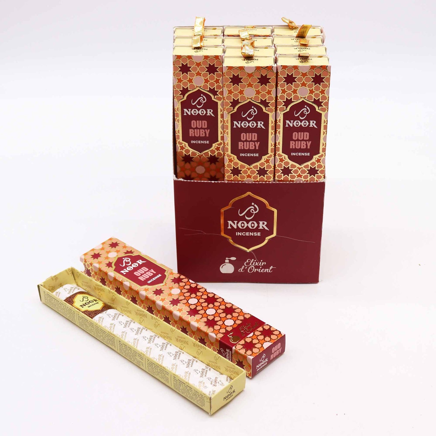 Rubin-Oud Räucherstäbchen – 15 Premium Stäbchen mit holzig-warmem Duft