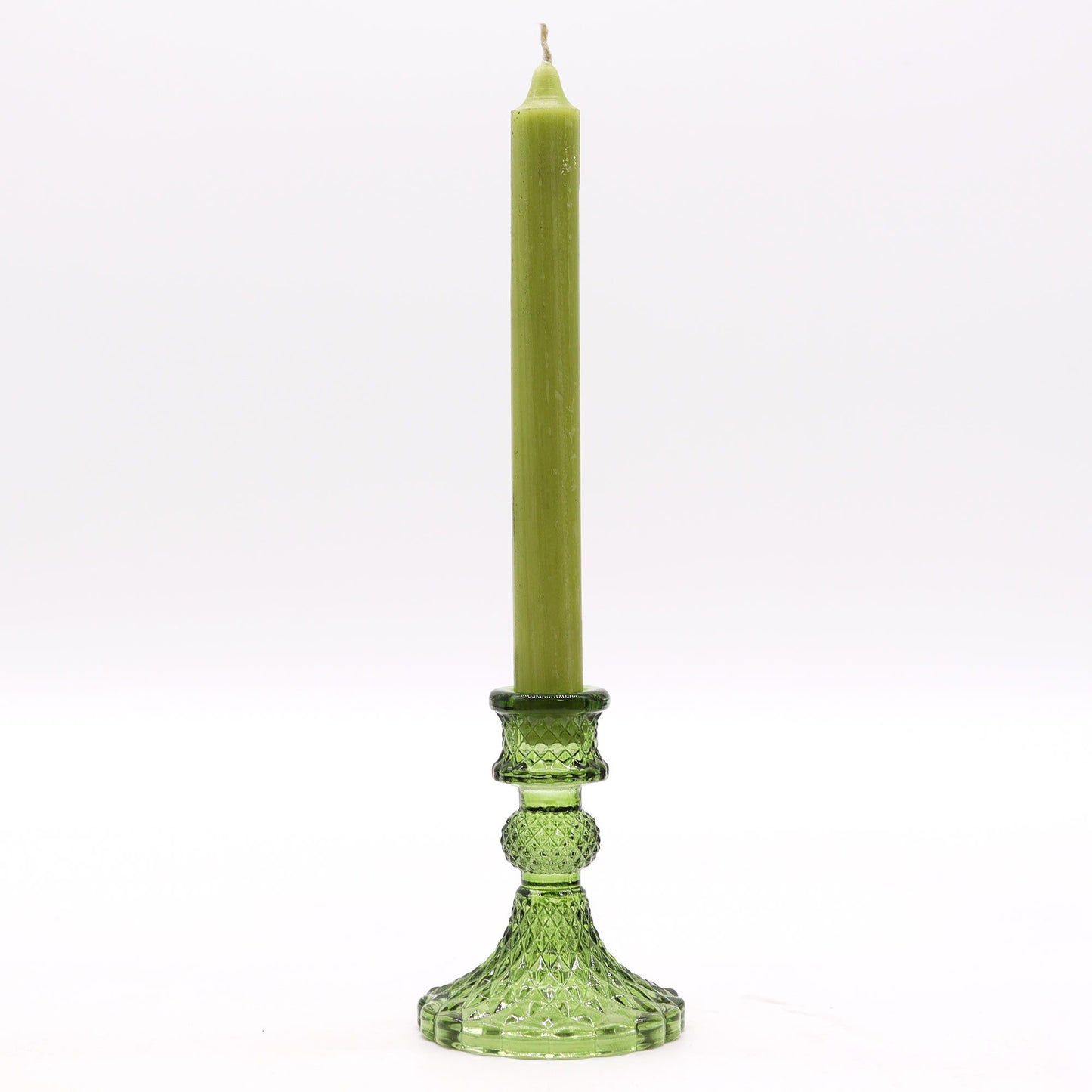 Vintage Kerzenhalter-Set 'Gartenjade' (2 Stück) – Zeitlose Eleganz aus Glas