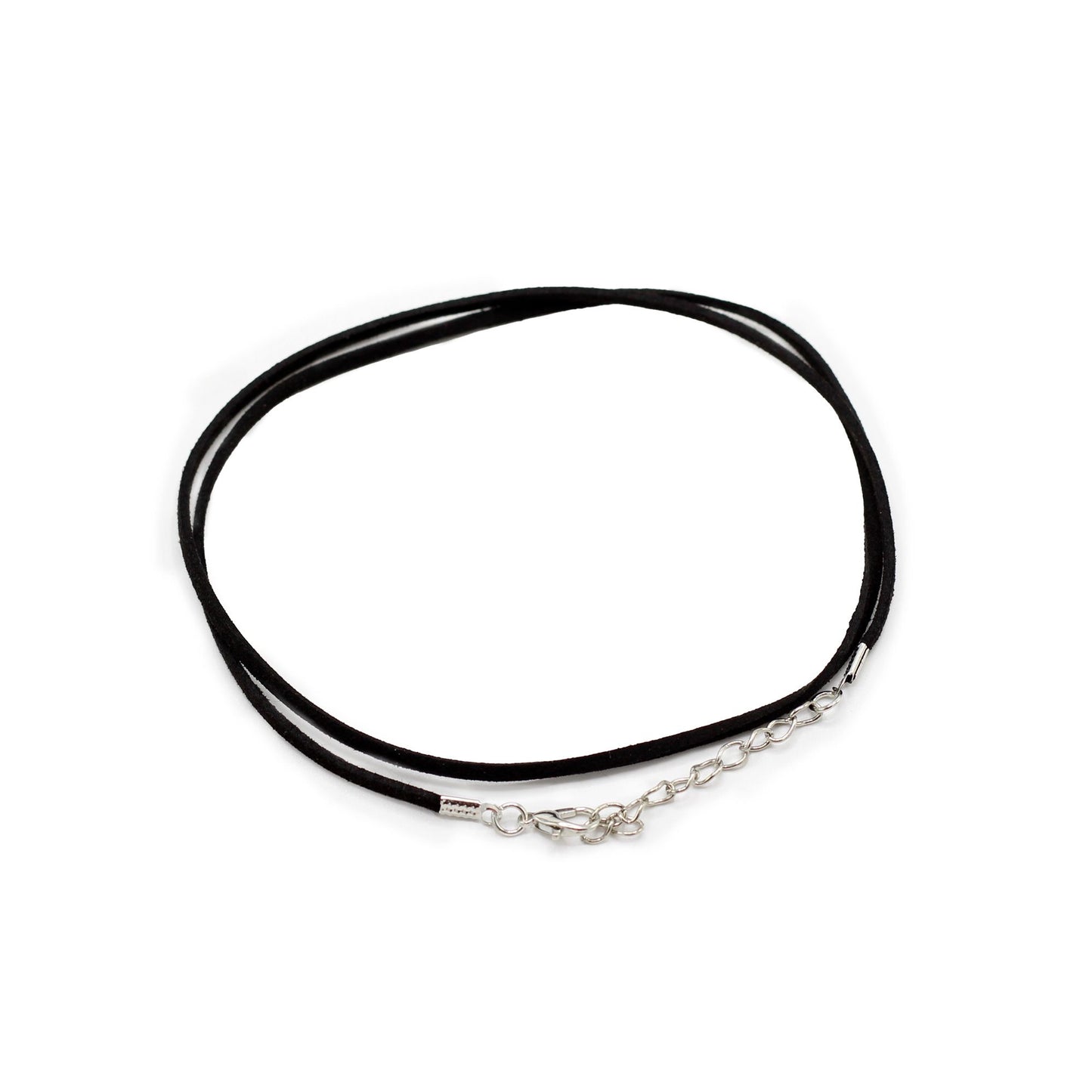 Anhängerband aus Wildlederimitat - 2,5mm x 55cm in Schwarz mit Metallverschluss (1 Stück)
