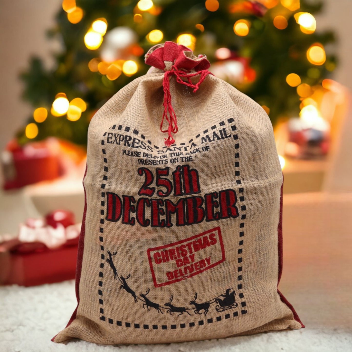Jute-Geschenkesack 'Weihnachtsmann' – 76x55 cm für festliche Traditionen