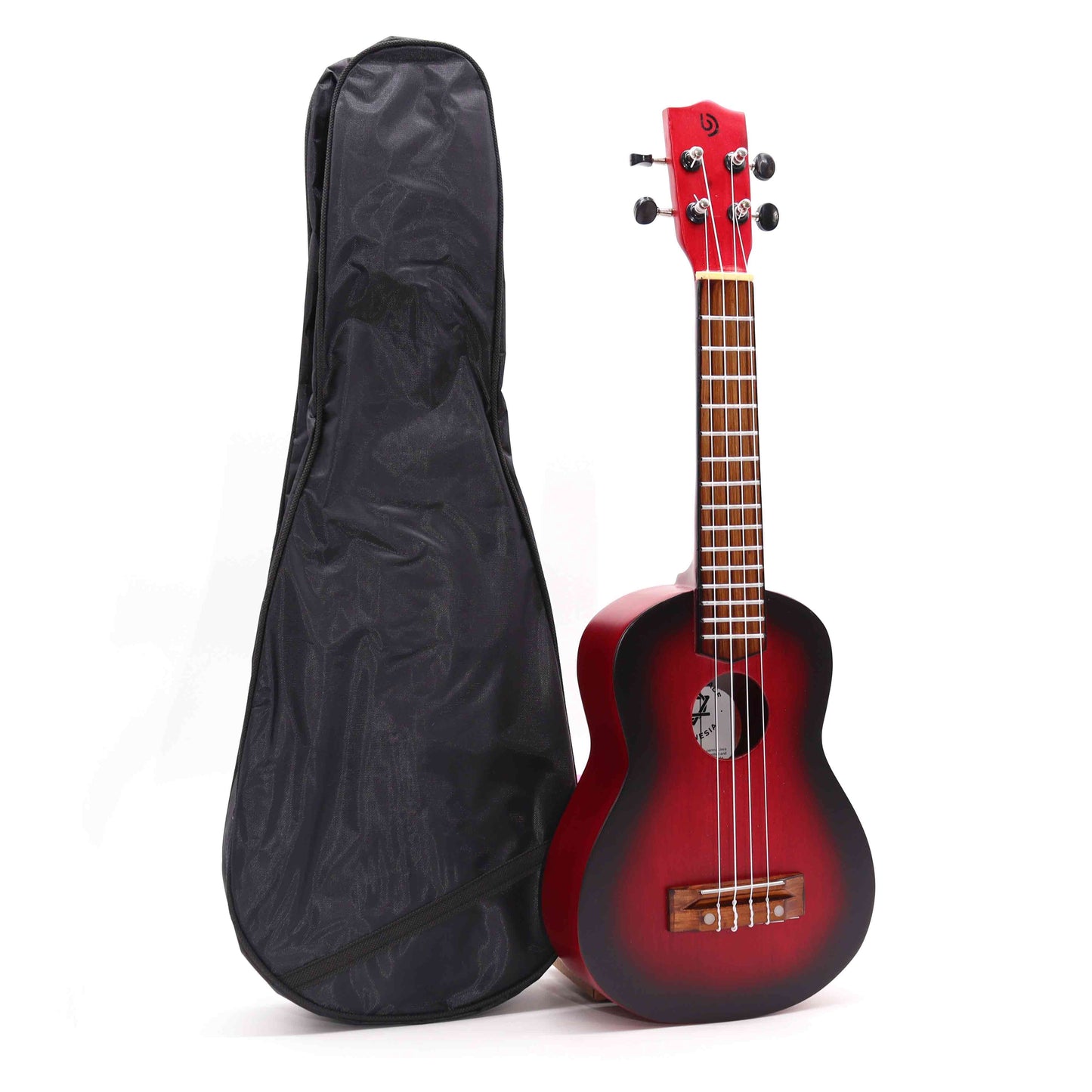 Handgefertigte Ukulele aus Sonokeling-Holz mit natürlicher Sunburst-Optik