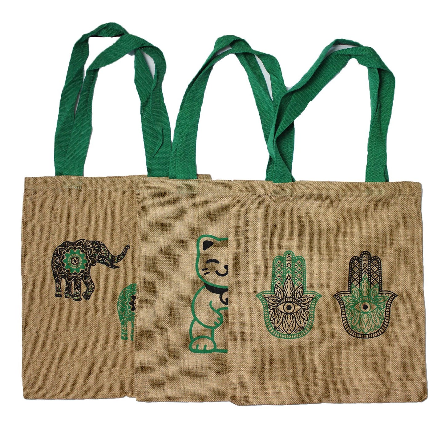 Jute Shopper 'Mystic Elephant' – Große Tragetasche mit Mandala-Motiv