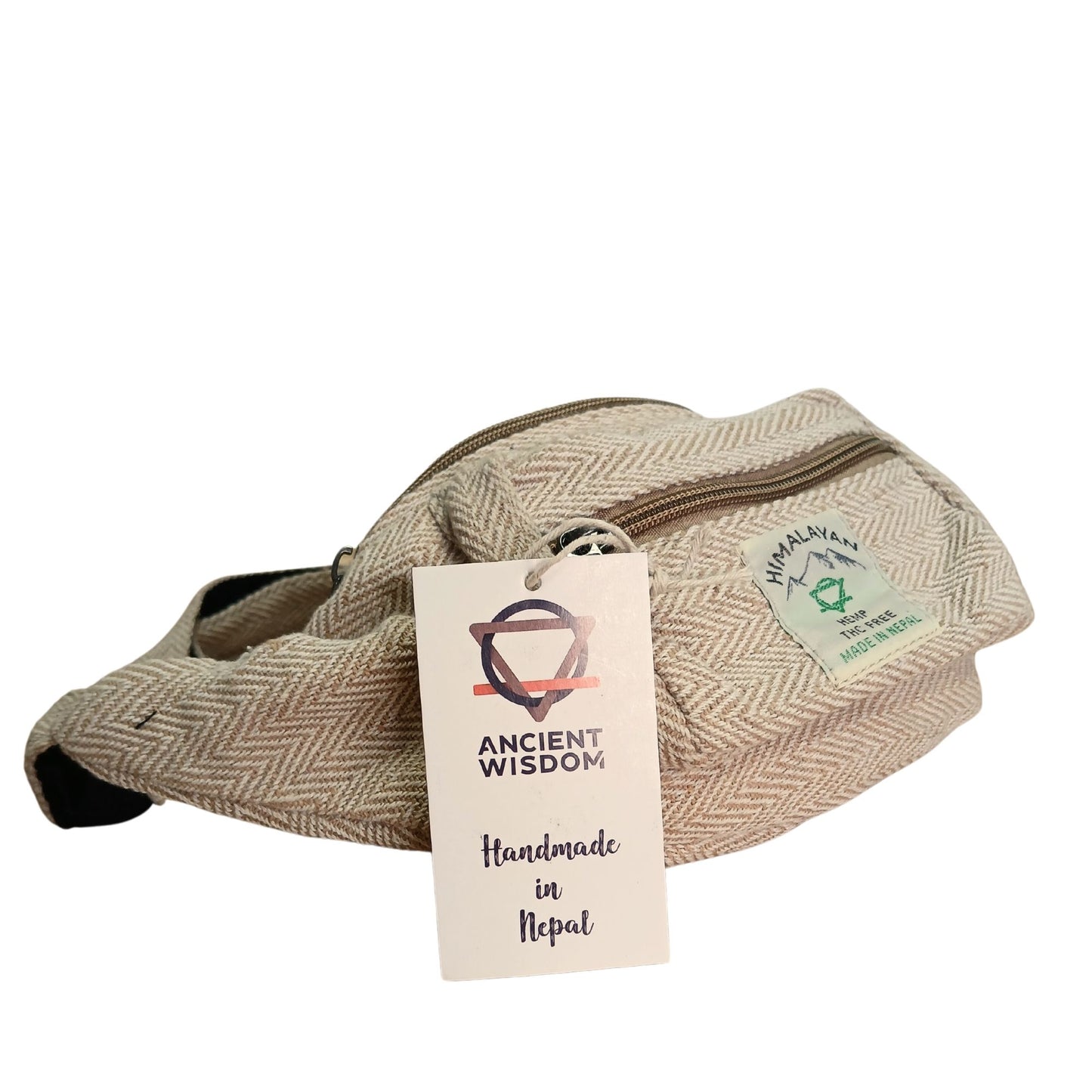 Gürteltasche aus Naturbaumwolle und Hanf – Handgefertigt in Nepal