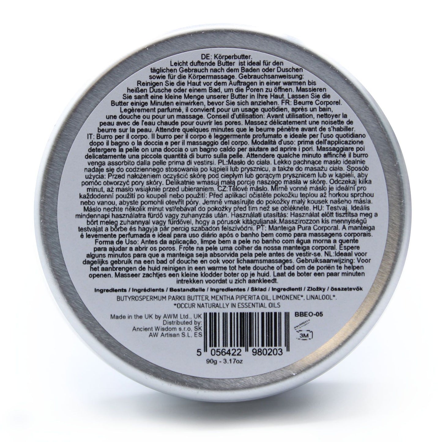 Erfrischende Shea-Minz Körperbutter für Aromatherapie – 90g