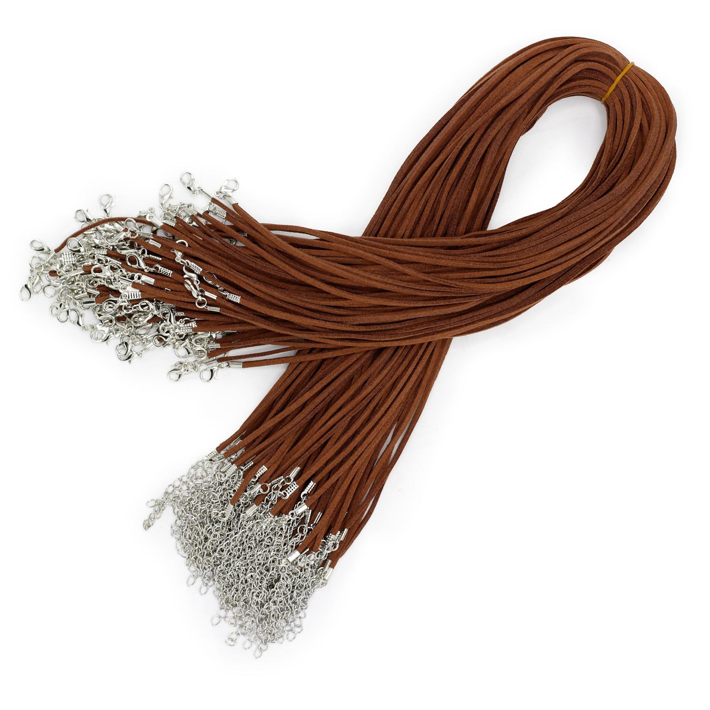 Anhängerband aus Wildlederimitat Dunkelbraun 2,5mm - 55cm mit Metallverschluss