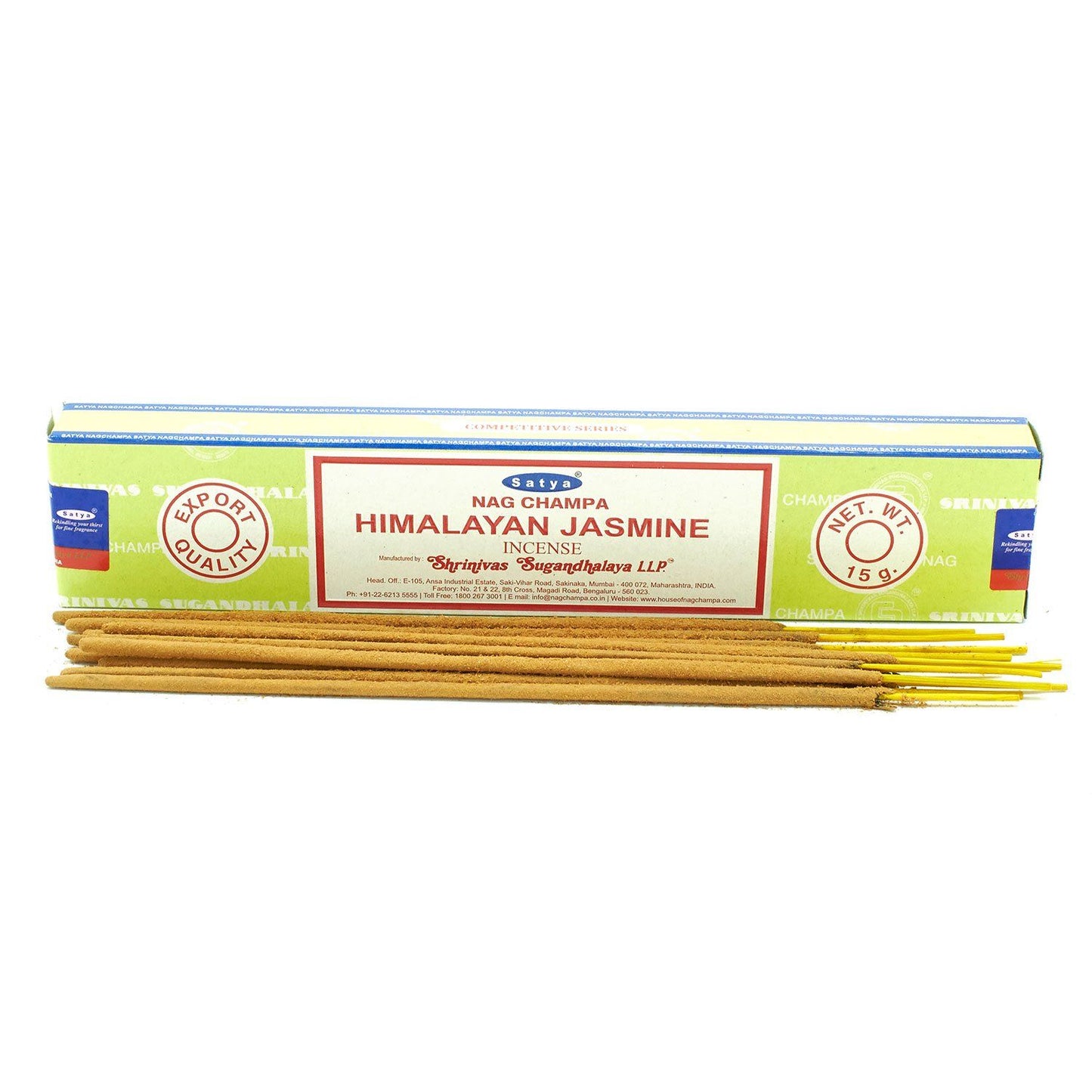 Satya Räucherstäbchen Himalaya-Jasmin - 15 Stäbchen für atmosphärischen Wohlgeruch