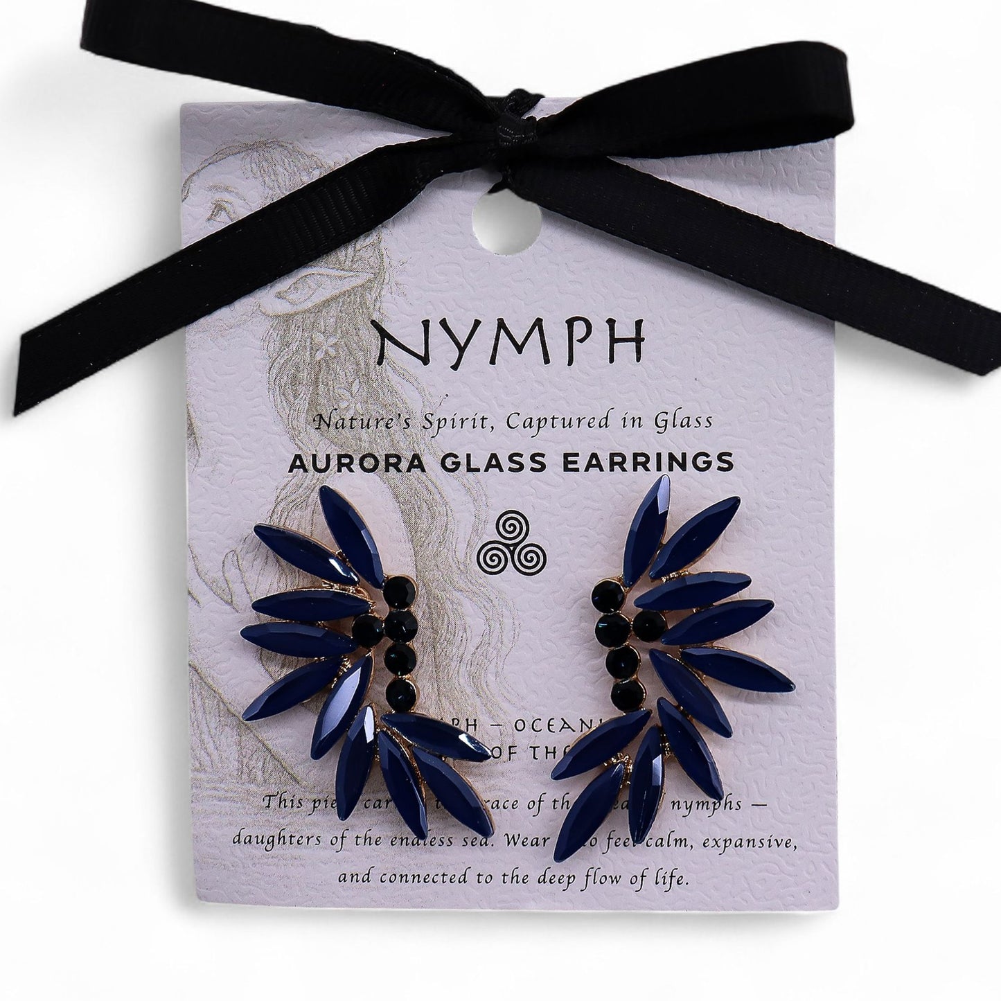 Vintage Glas Ohrringe Royal Blue – Geist des Meeres