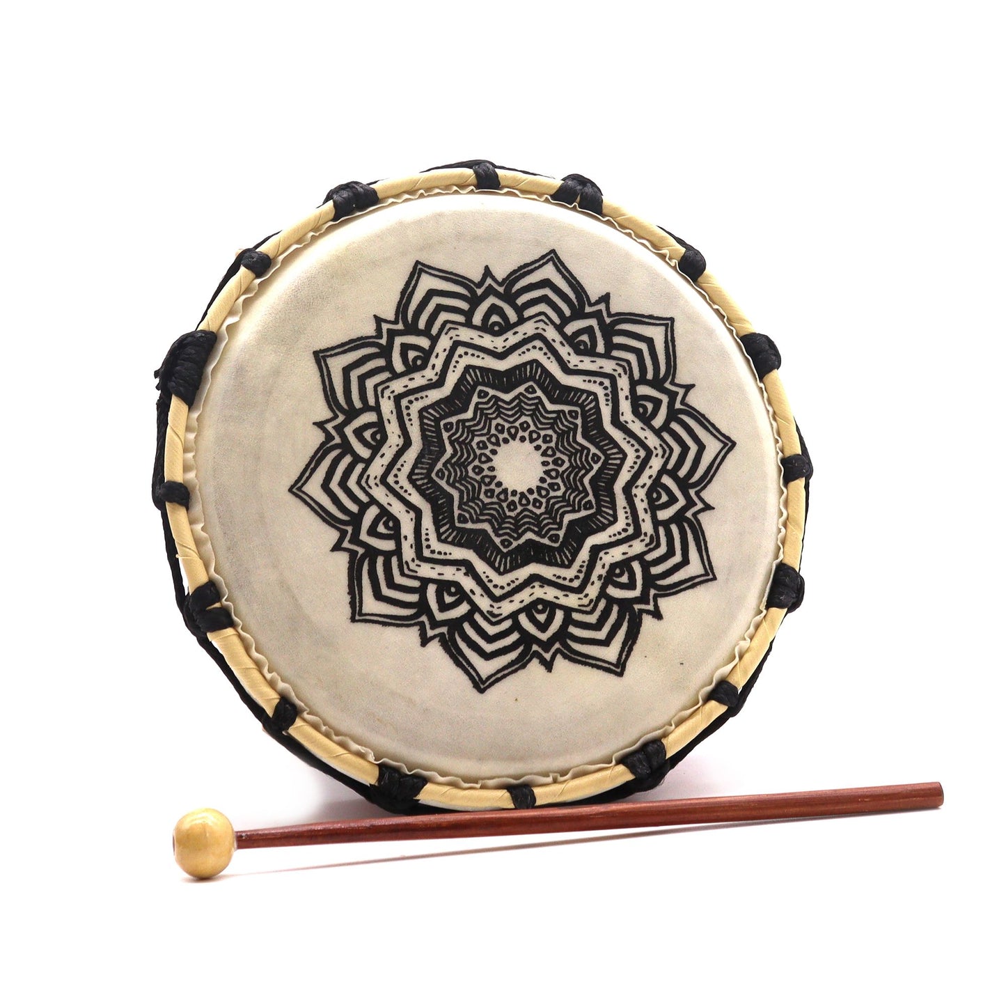 Handbemalte Schamanentrommel mit Mandala-Motiv – 20 cm inklusive Schlegel