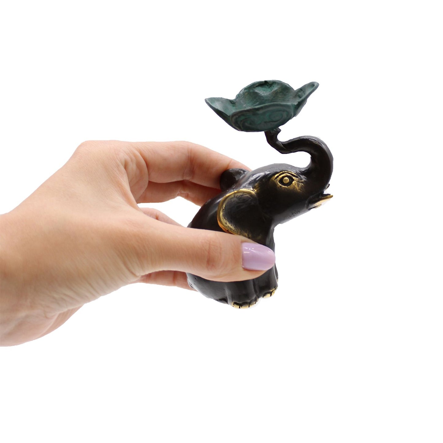 Kleiner Elefant Kerzenhalter aus Messing - Feng Shui Deko