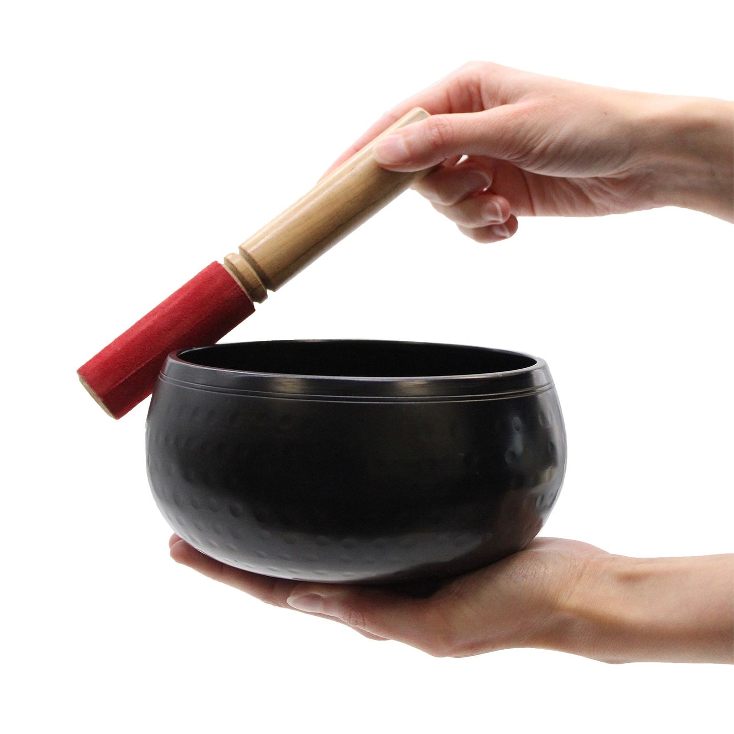 Handgehämmertes Messing-Klanginstrument - 18 cm, schwarz