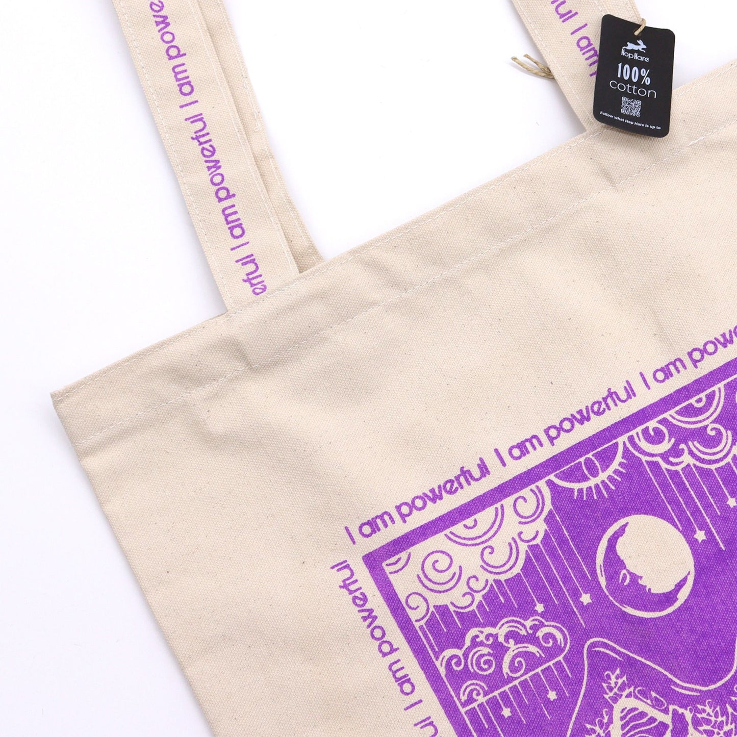 Hop Hare Tarot Tragetasche 'I Am Powerful' – Baumwollcanvas 10oz
