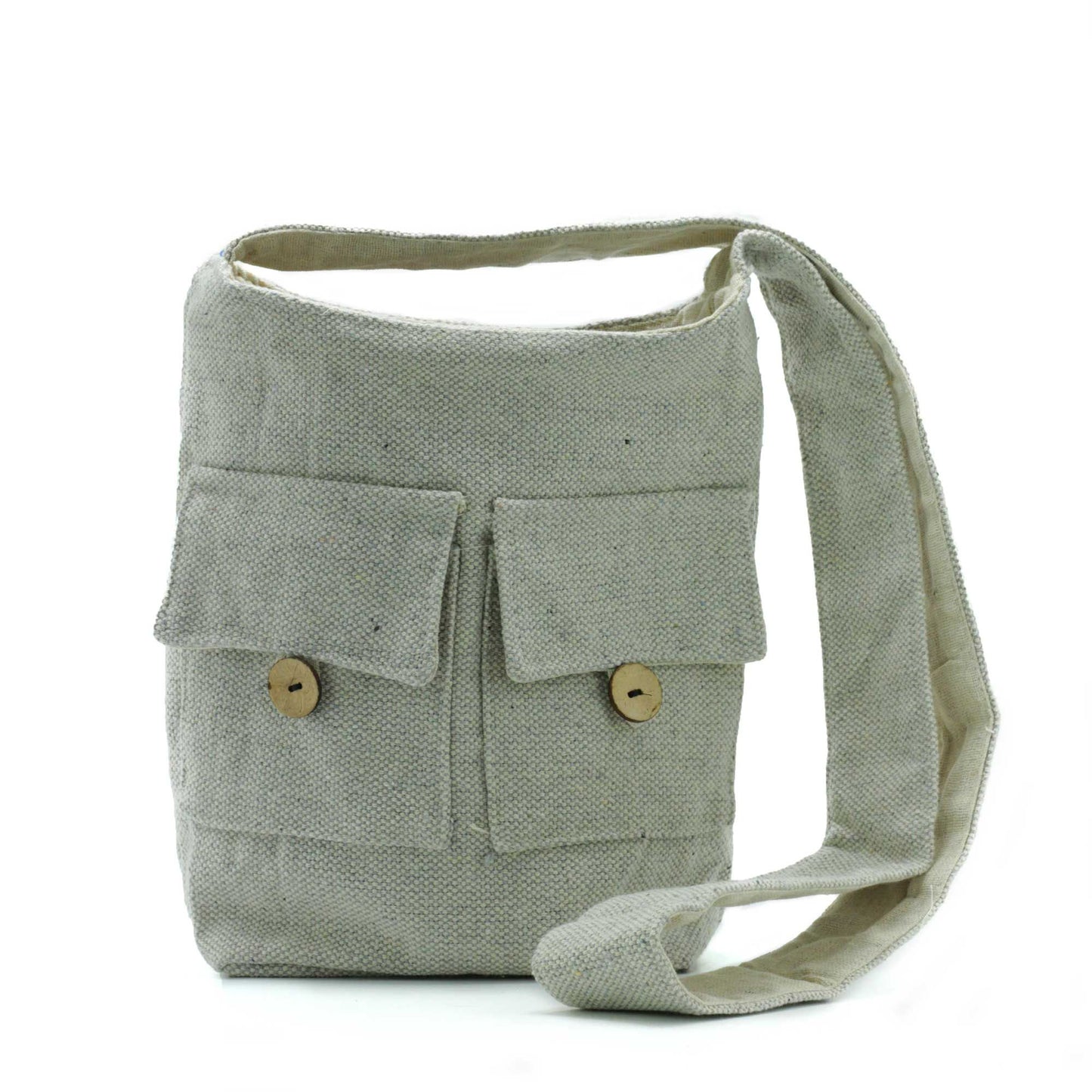 Baumwolltasche mit Steinoptik – Zwei Fächer, 26x25x7 cm