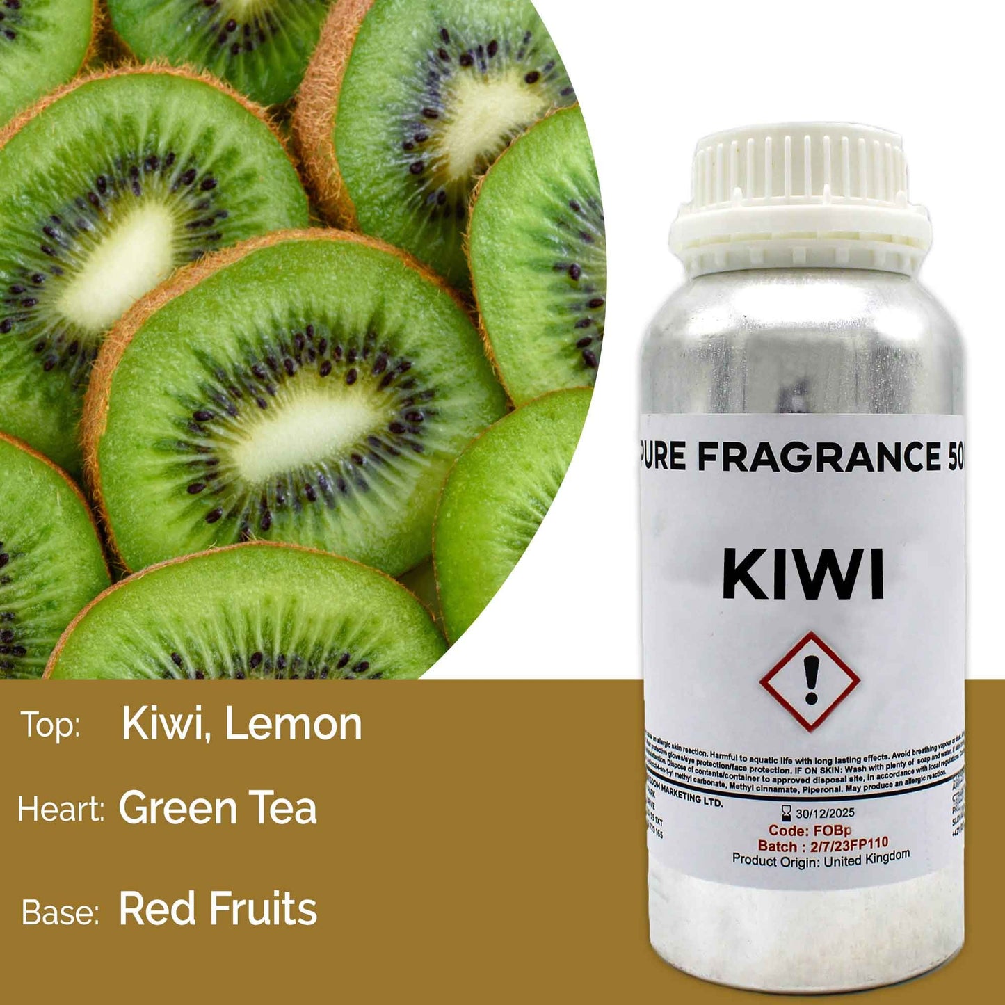 Reines Kiwi Duftöl - 500ml Flakon für pure Frische