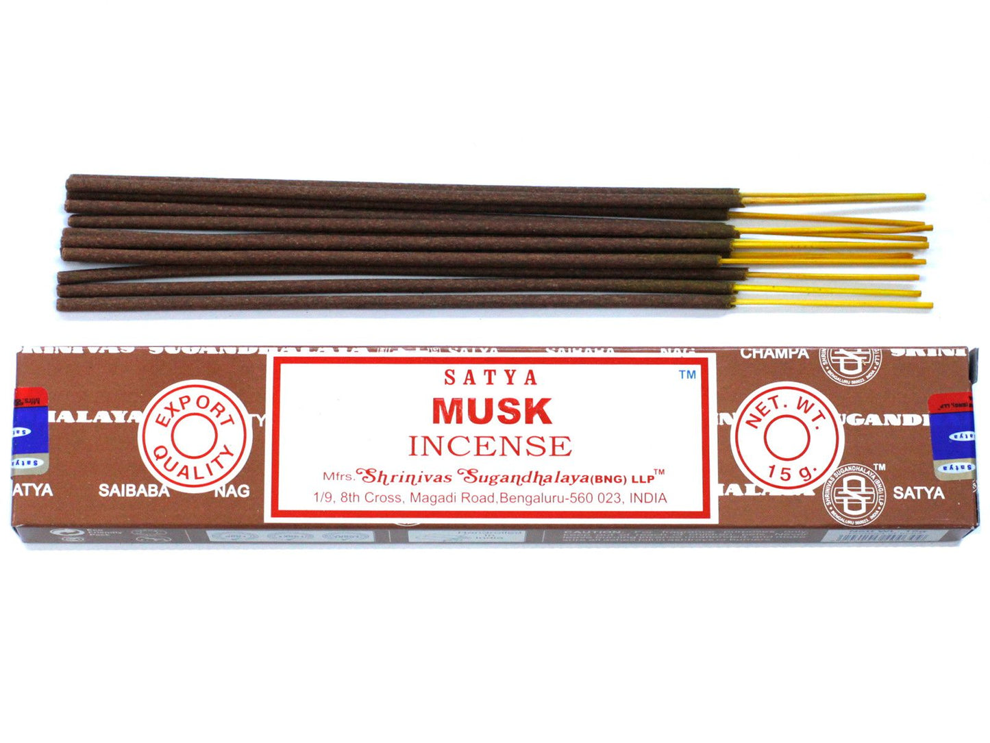 Satya Räucherstäbchen Moschus - 15 Stück, handgerollt
