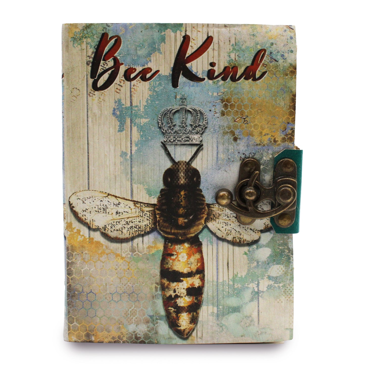 Ledernotizbuch 'Bienenliebe' – Handgefertigt mit Naturkantenpapier