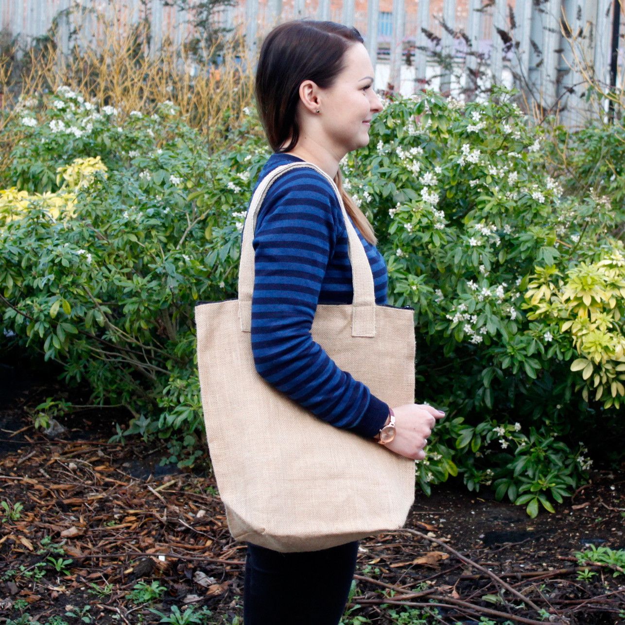 Jute Shopper mit Reißverschluss – Unbedruckt für Ihre Individualisierung