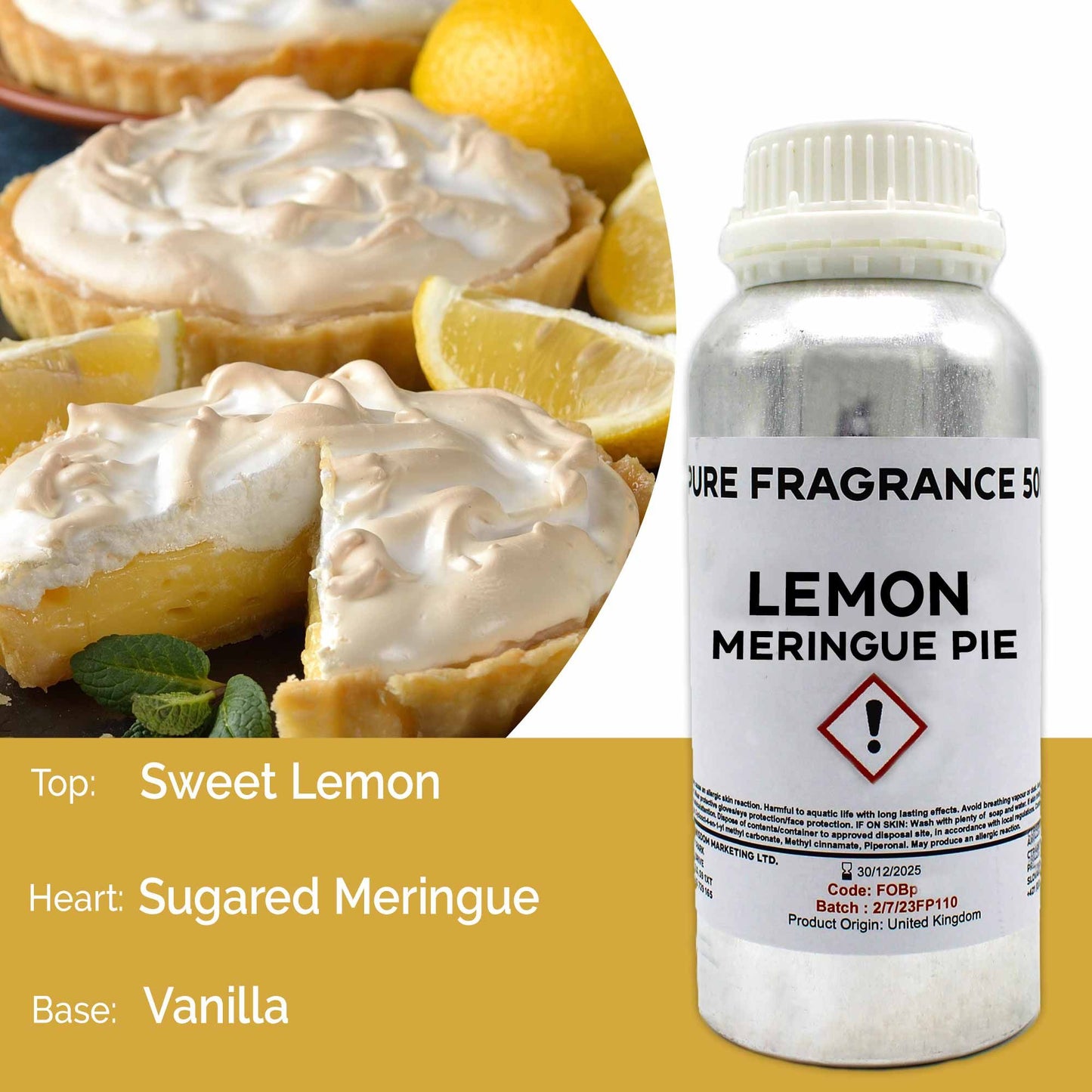 Duftöl Zitronen-Meringue-Tarte - 500ml Flakon für intensive Raumdüfte