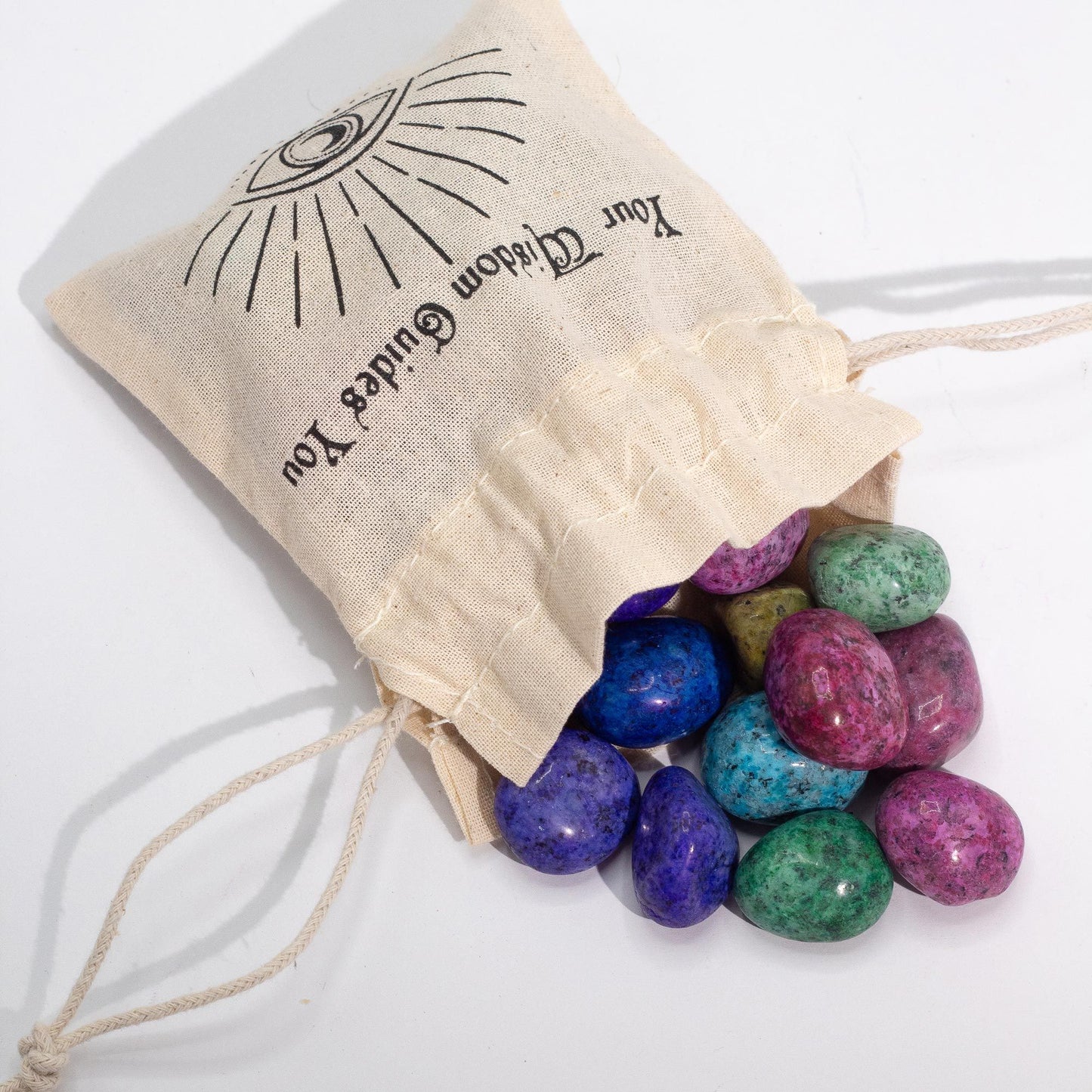 Dalmatinerjaspis Tumbled Stones Mix - 1kg (ca. 70 Steine) in leuchtenden Farben