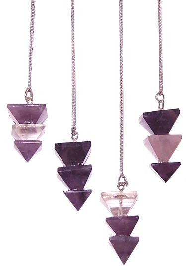 Set mit 3 Edelstein-Pyramidenpendeln – Handgefertigte Pendel für Energiearbeit