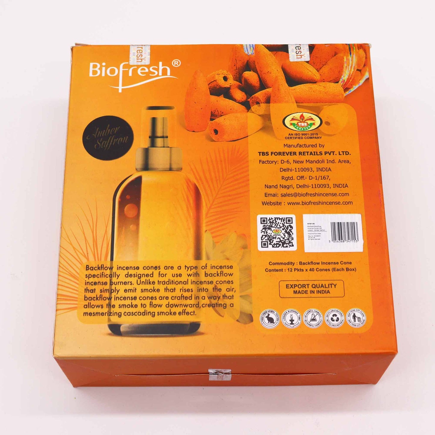 Rückfluss-Räucherkegel Safran Amber – 40 Stück für einzigartige Duftkaskaden
