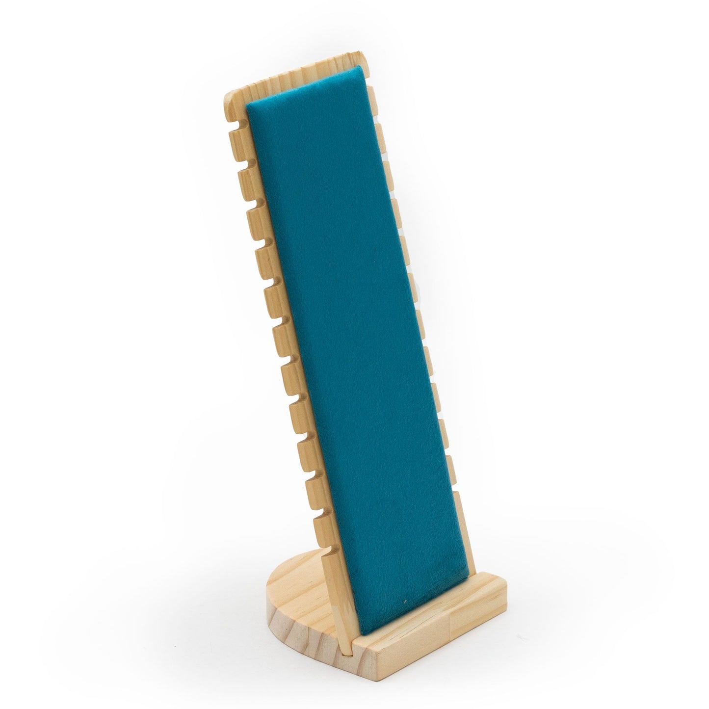 Hochformat Schmuckständer aus Holz & Samt | Türkis | 28 cm