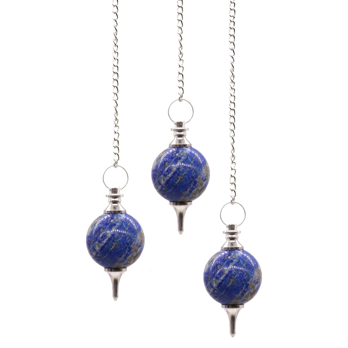 Lapislazuli Pendel mit Silberkette – Edelstein-Kugel für Energiearbeit