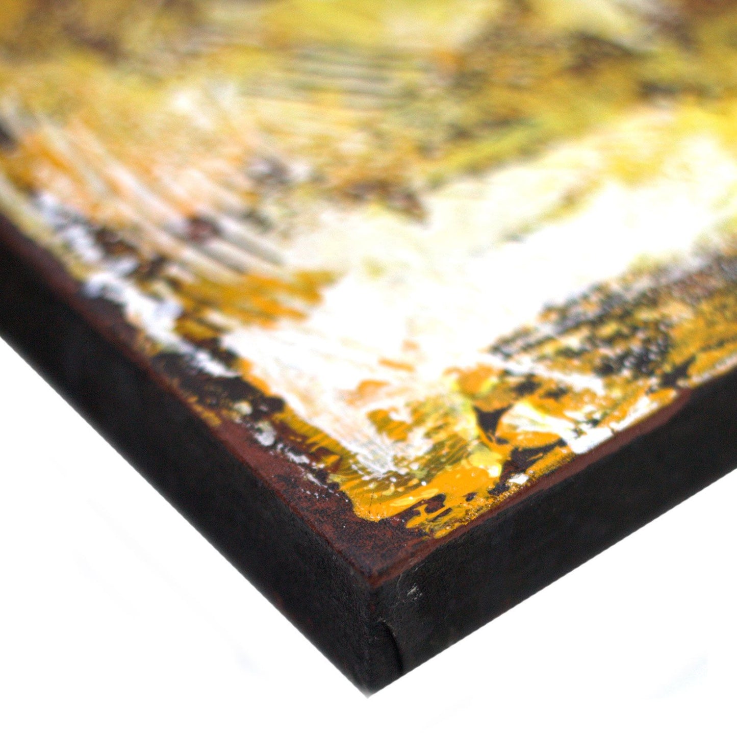 Buddha Leinwandbild 'Graues Brokatdetail' 60x80 cm - Handgemaltes Original