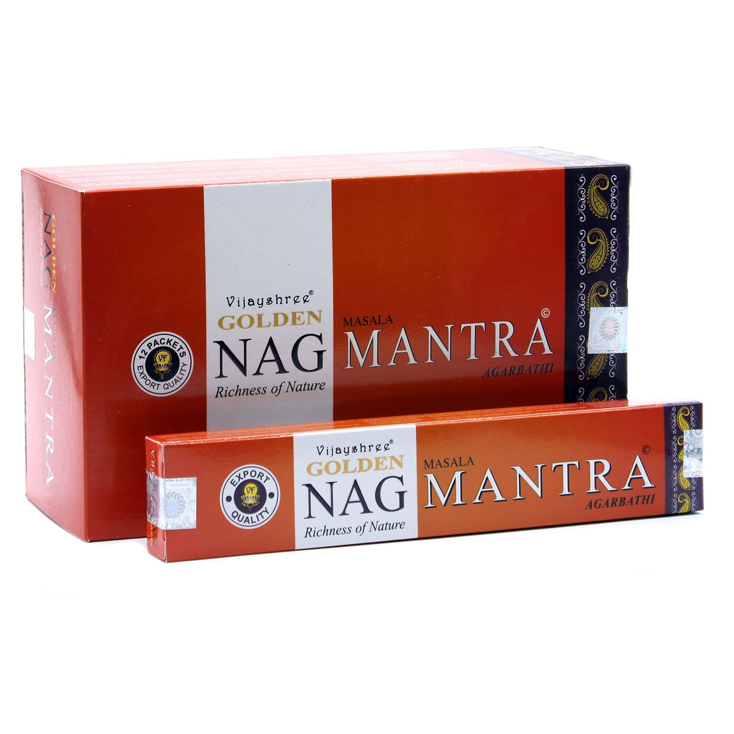 Golden Nag Mantra Räucherstäbchen – Handgerollte Premium-Duftstäbchen, 15g