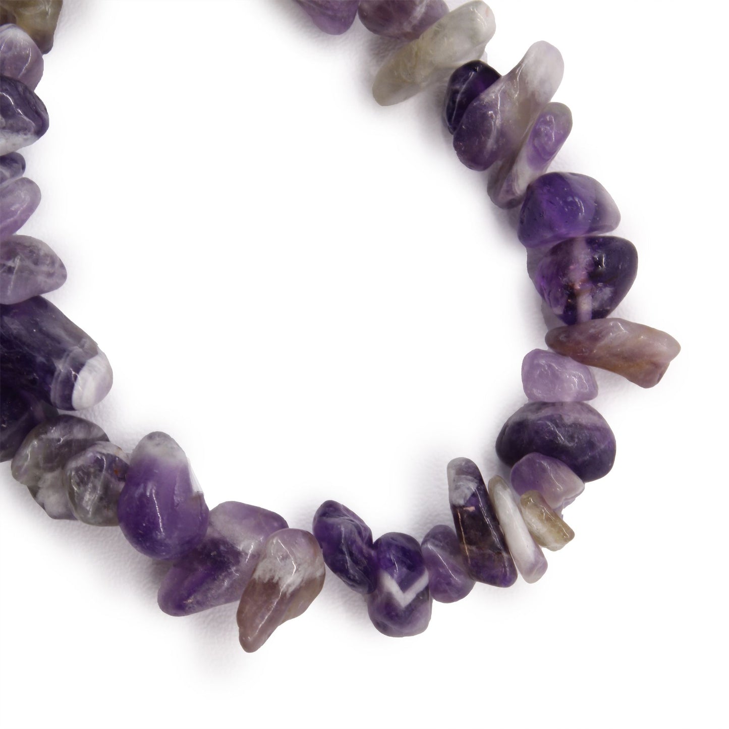 Armband mit echten Amethyst-Chips | Dehnbar & vielseitig
