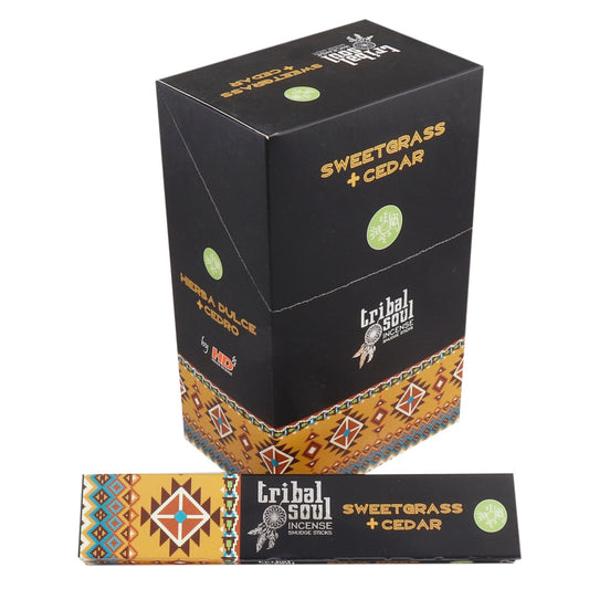 Tribal Soul Räucherstäbchen Set – Handgerollte Düfte aus Süßgras & Zedernholz (12 x 15g)