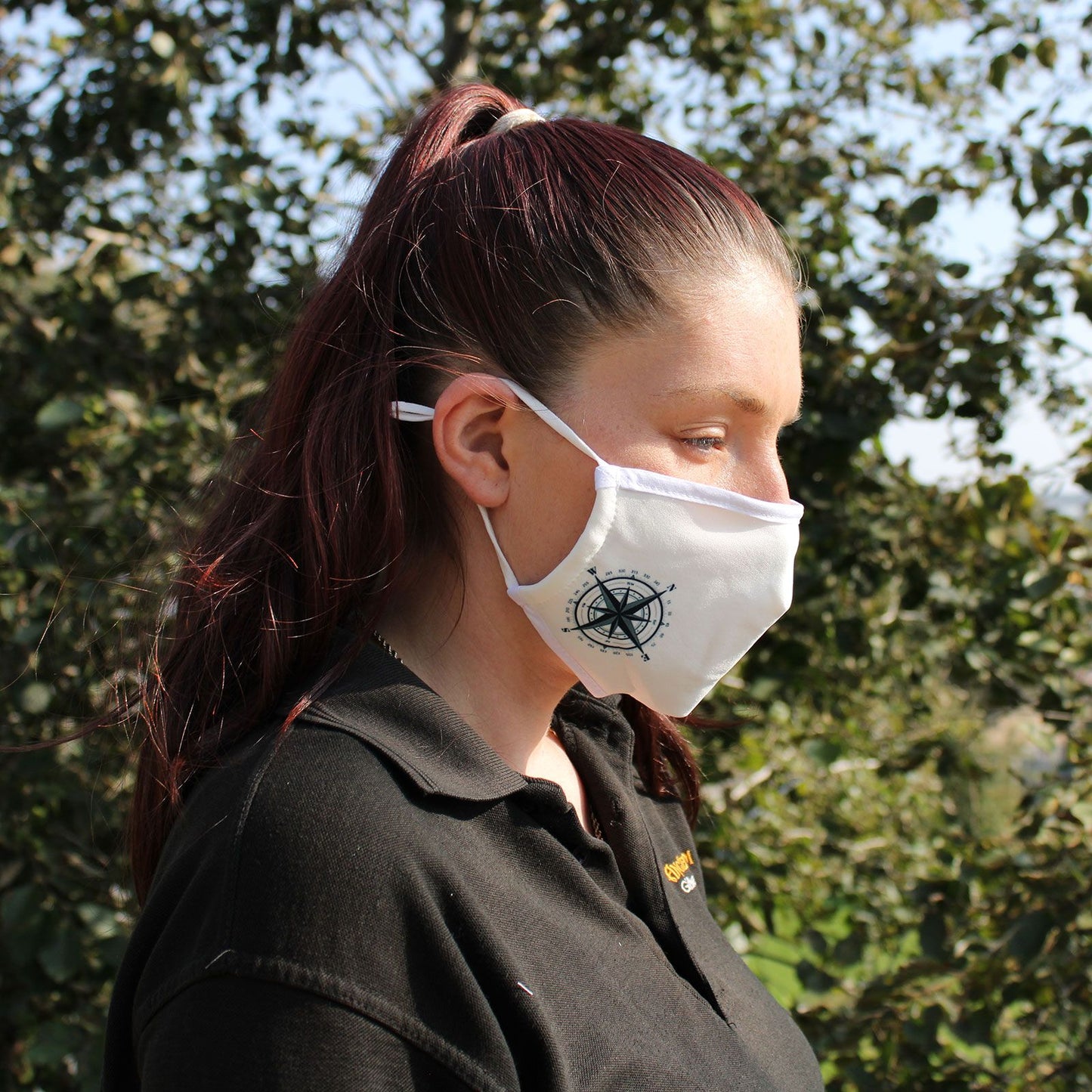 Wiederverwendbare Gesichtsmaske für Erwachsene im maritimen Kompass-Design