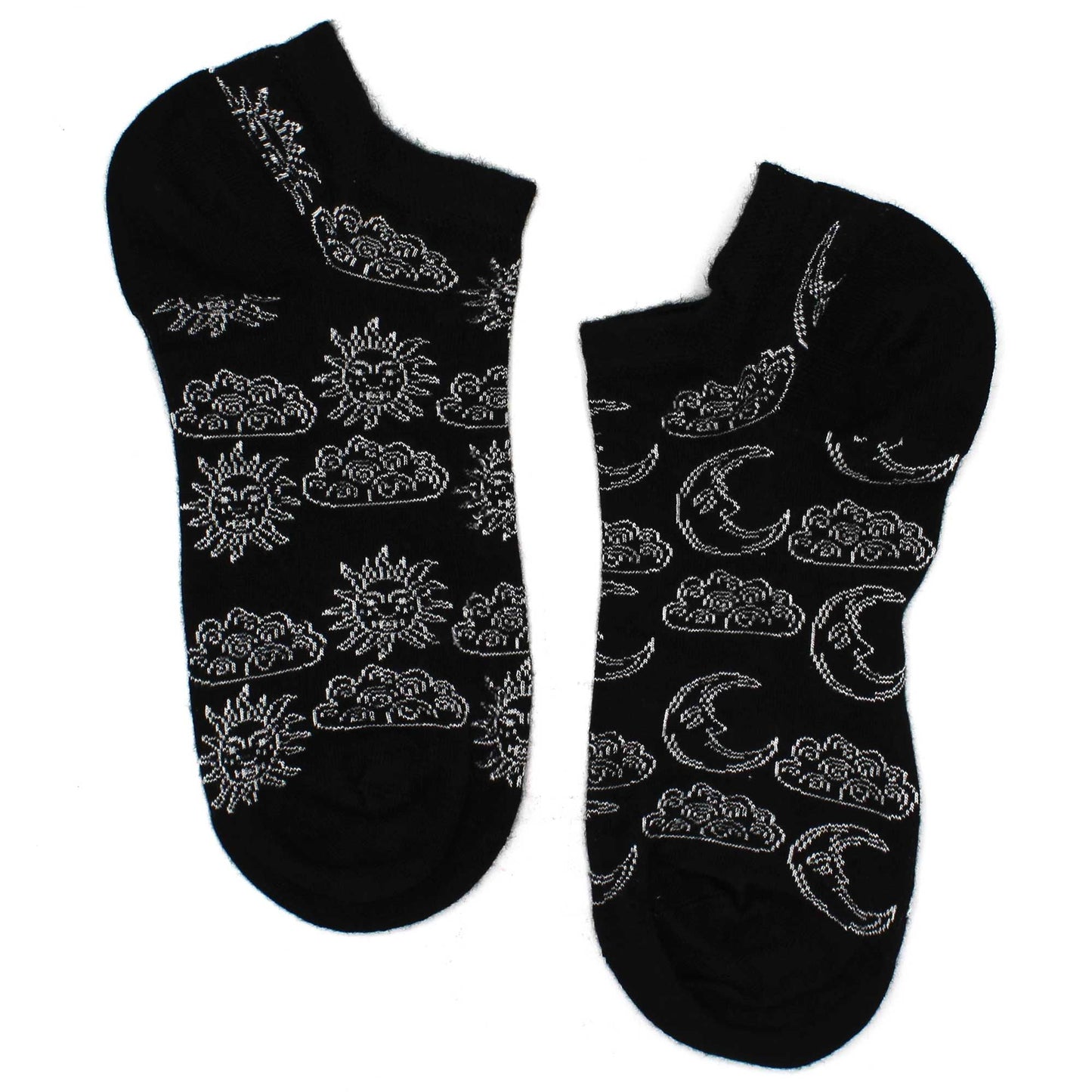 Bambus Sneakersocken Tag & Nacht - Gr. 41-46 mit symbolischen Motiven